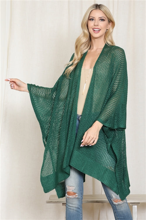 CROCHET MESH KIMONO CARDIGAN