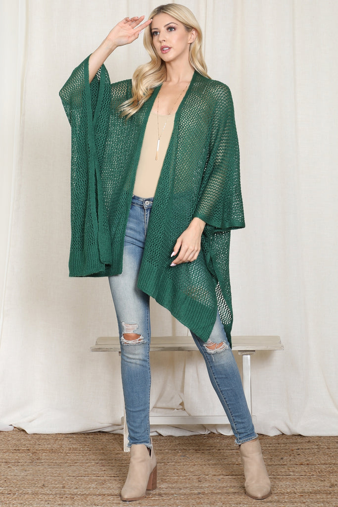 CROCHET MESH KIMONO CARDIGAN