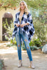 PLAID OPEN FRONT FRINGE KIMONO