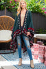 AZTEC BORDER LINE FRINGE KIMONO WRAP
