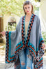 AZTEC BORDER LINE FRINGE KIMONO WRAP
