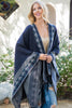 AZTEC BORDER LINE FRINGE KIMONO WRAP