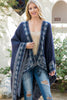 AZTEC BORDER LINE FRINGE KIMONO WRAP