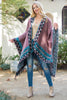 AZTEC BORDER LINE FRINGE KIMONO WRAP