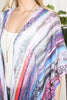 GRAIN LINE MULTICOLOR PRINT OPEN FRONT LONG KIMONO