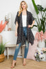 WAVY PRINT OPEN FRONT KIMONO