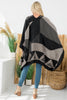 GEOMETRIC SHAPE PRINT WARMER OPEN FRONT KIMONO