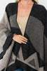 GEOMETRIC SHAPE PRINT WARMER OPEN FRONT KIMONO