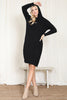 HOODED LONG SLEEVE TUNIC DRESS WITH SLIT