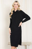 HOODED LONG SLEEVE TUNIC DRESS WITH SLIT