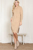 HOODED LONG SLEEVE TUNIC DRESS WITH SLIT