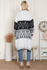 HDF4002 - AZTEC PATTERN KNITTED TERRY CARDIGAN
