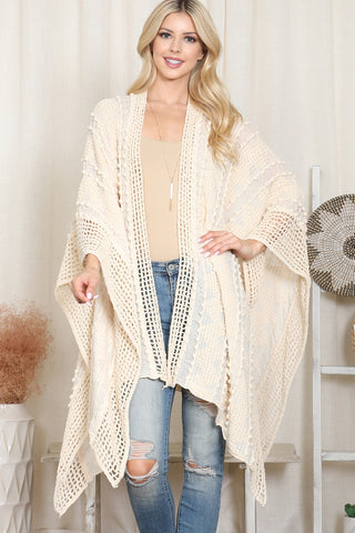HDF4002 - AZTEC PATTERN KNITTED TERRY CARDIGAN