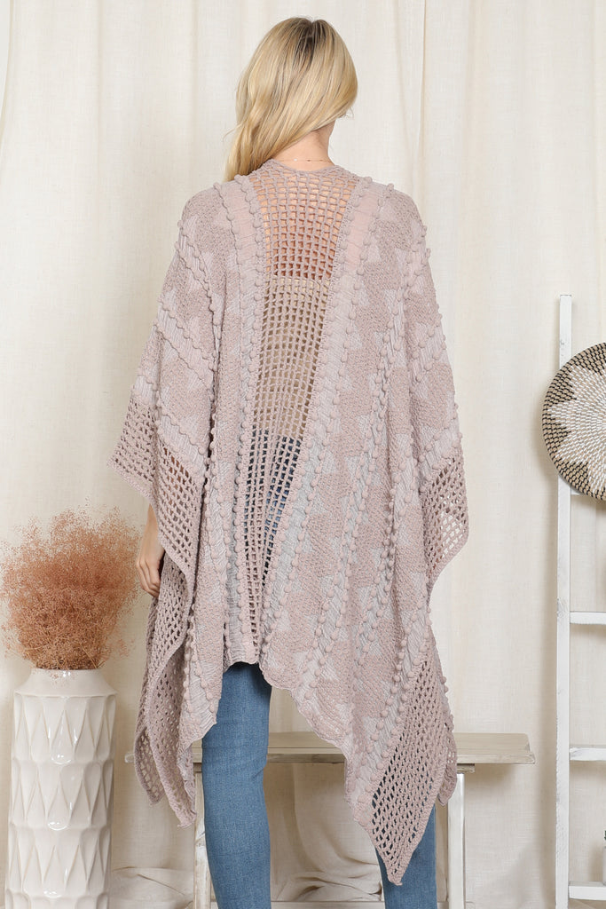 ZIGZAG POMPOM CROCHET PALMER KIMONO