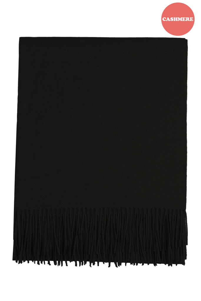 CASHMERE FRINGE WRAP LONG SCARF