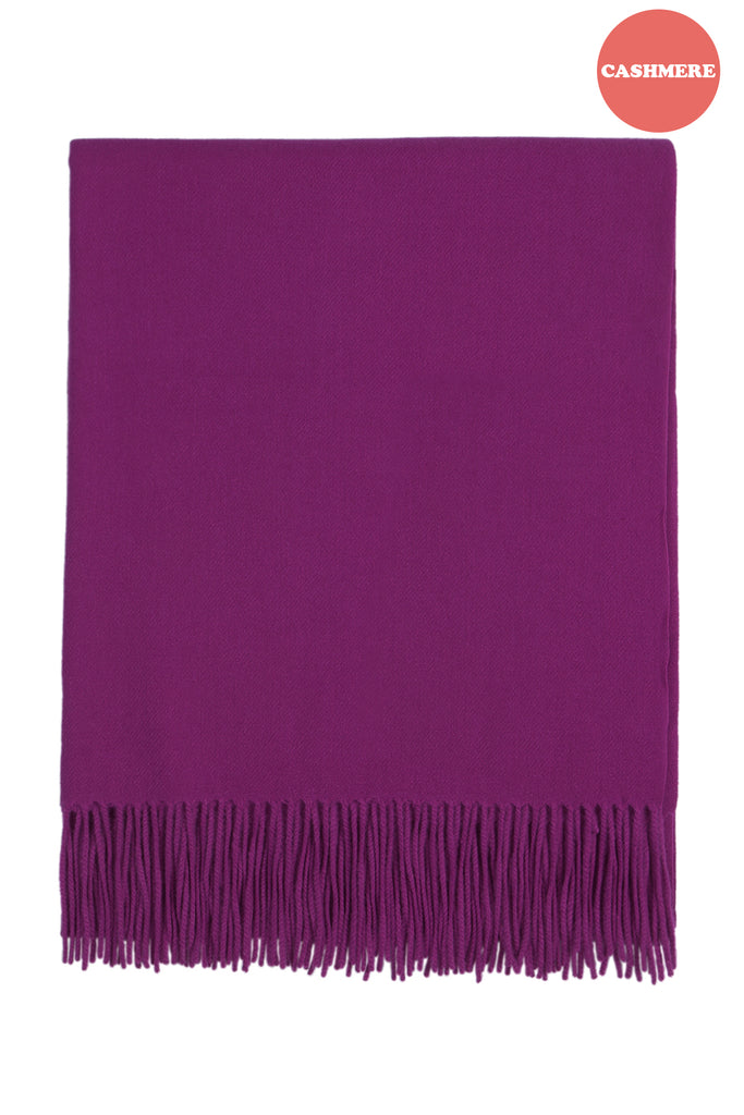 CASHMERE FRINGE WRAP LONG SCARF