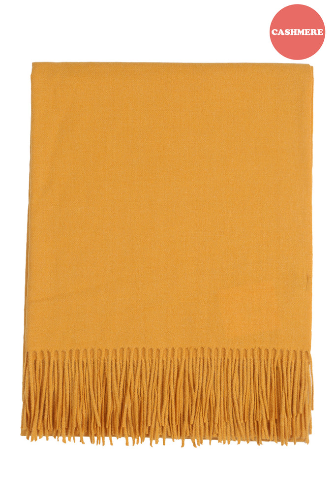 CASHMERE FRINGE WRAP LONG SCARF