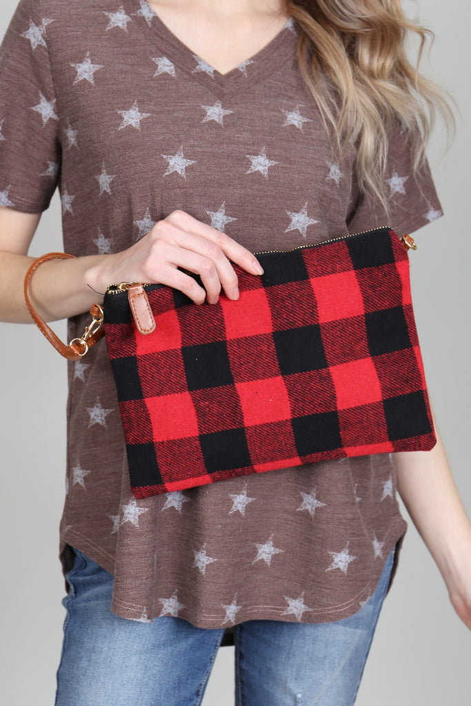 PLAID CROSSBODY POUCH