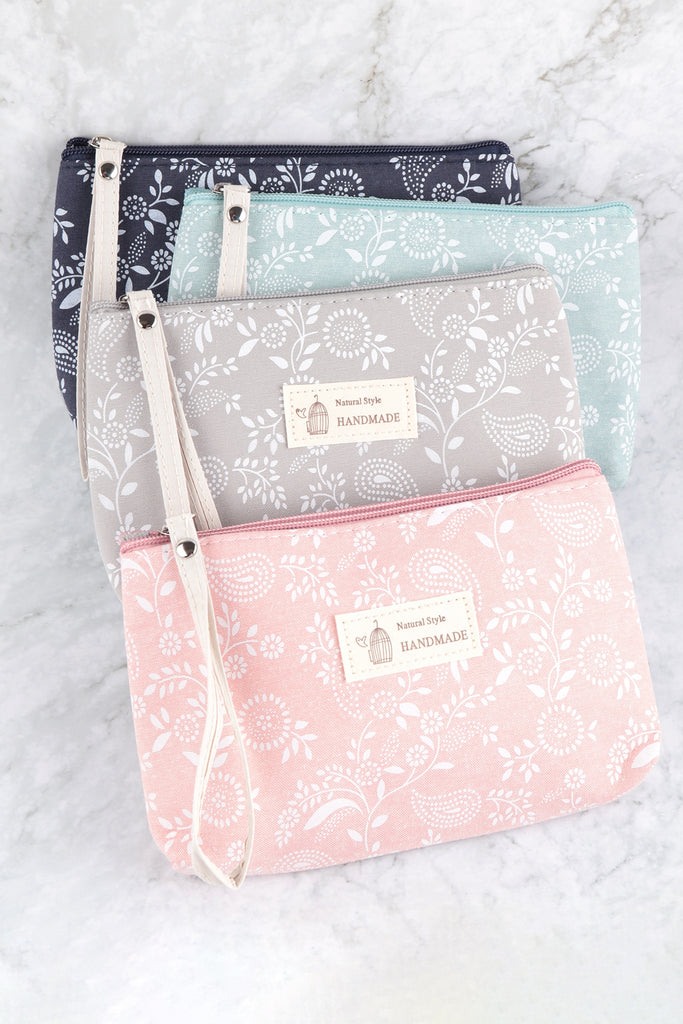FLORAL PAISLEY POUCH COSMETIC BAG