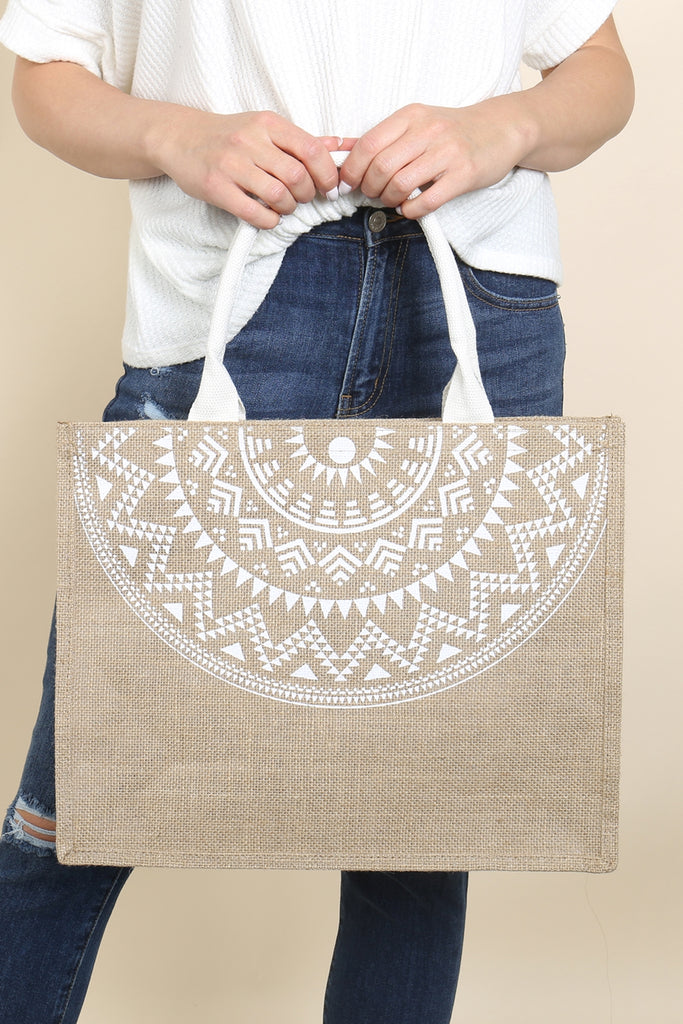 WOMENS FASHION AZTEC PRINT TOTE BAG