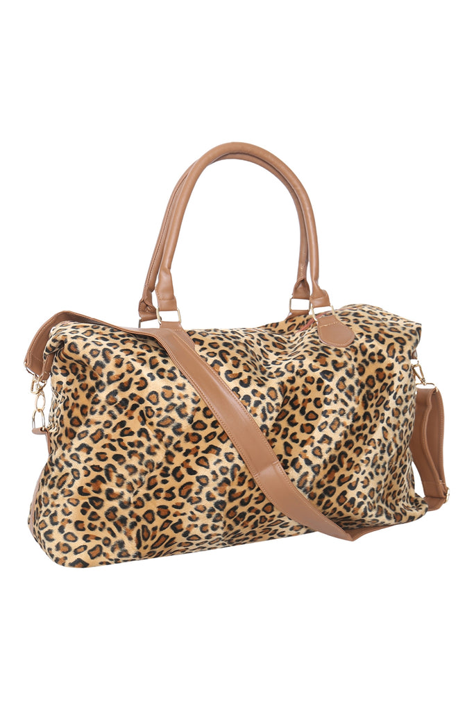 LEOPARD PRINT SLING TOTE BAG W/ REMOVABLE STRAP