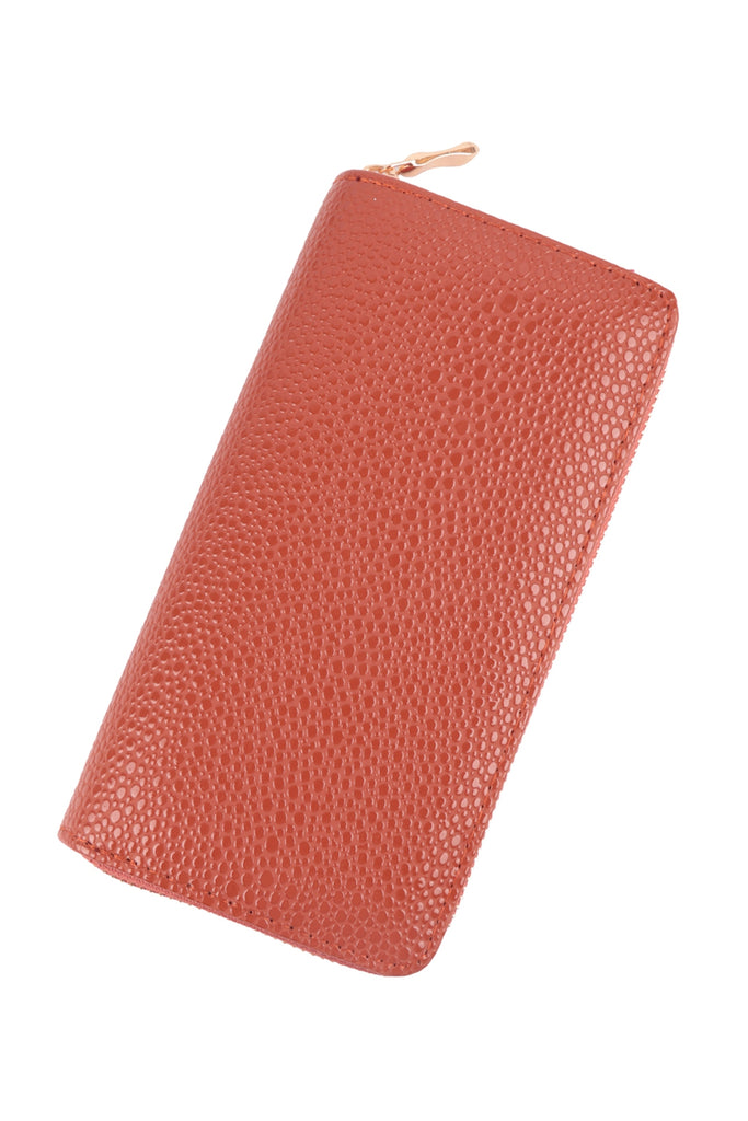 LEATHER TEXTURE ZIPPER WALLET