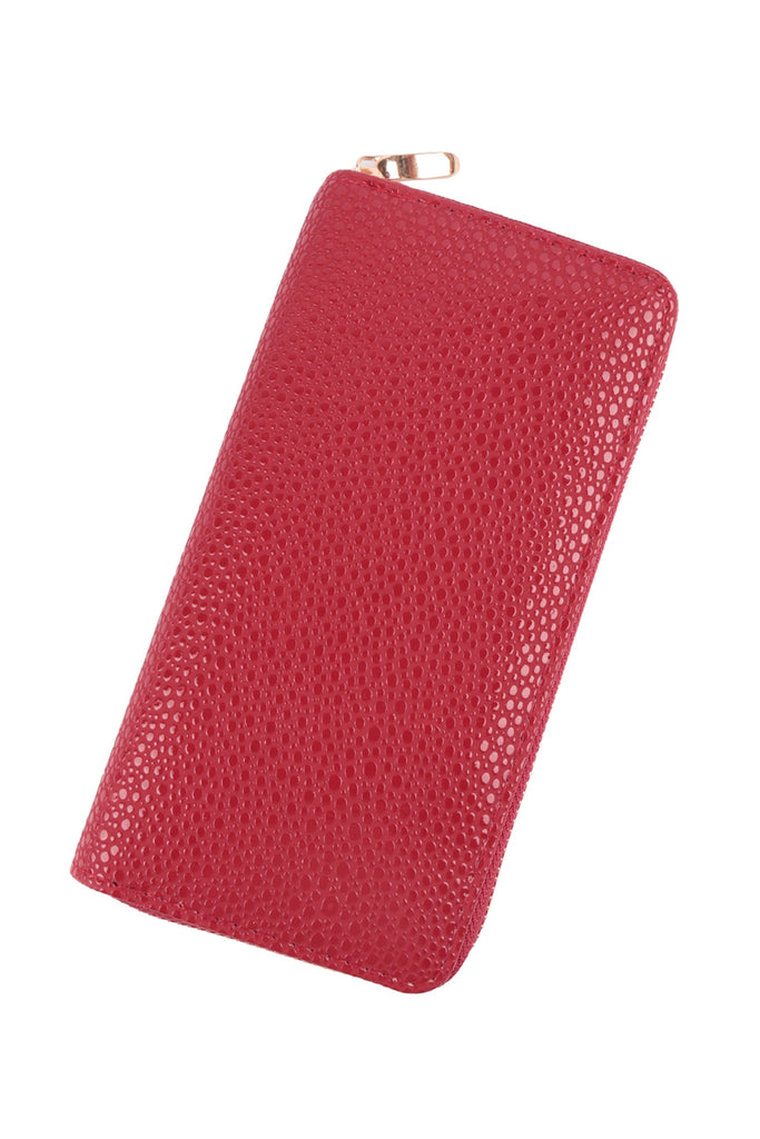 LEATHER TEXTURE ZIPPER WALLET