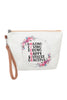 AMAZING, LOVING, STRONG, HAPPY PRINT COSMETIC POUCH BAG W/ WRISTLET