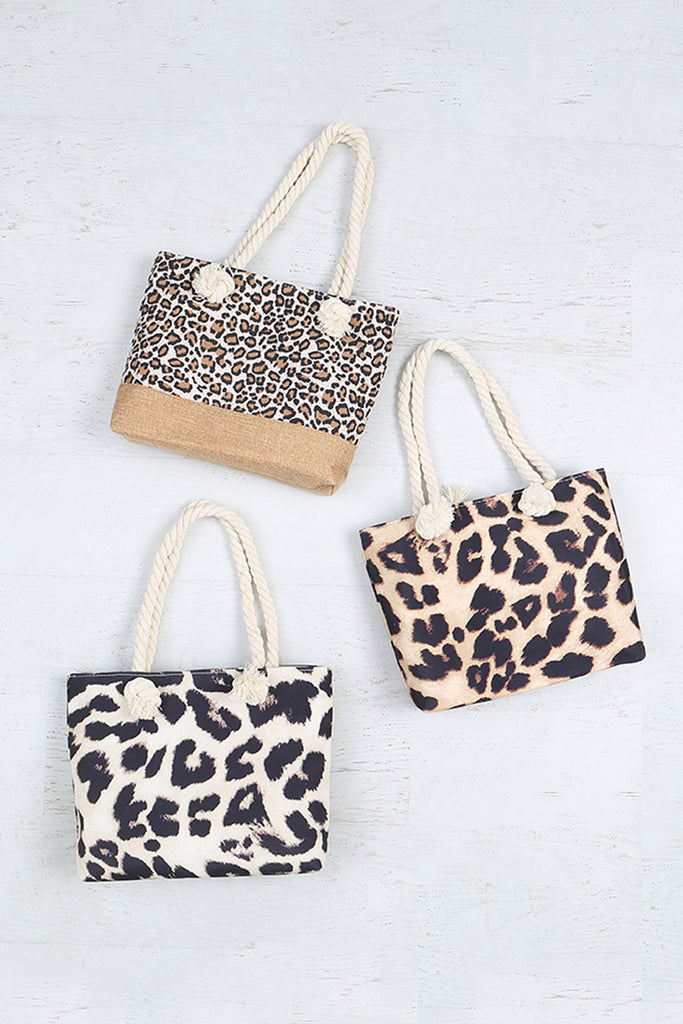 KIDS ANIMAL PRINT CHEETAH SUMMER FASHION TOTE BAG