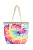 KIDS TIE DYE ROPE HANDLE SUMMER TOTE BAG