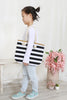 KIDS STRIPED PRINT SUMMER TOTE BAG