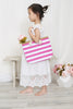 KIDS STRIPED PRINT SUMMER TOTE BAG