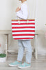 KIDS STRIPED PRINT SUMMER TOTE BAG