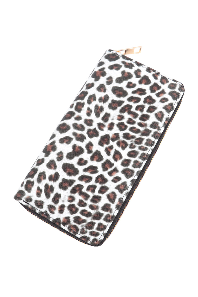 LEOPARD PATTERN LEATHER ZIPPER WALLET