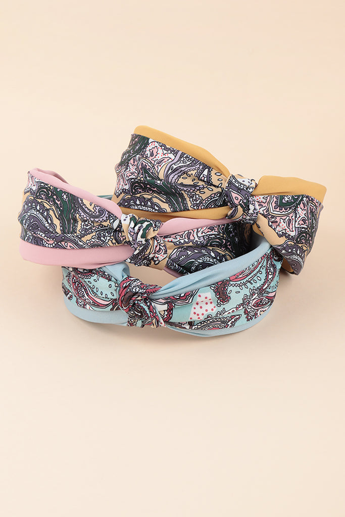 PAISLEY PRINT KNOTTED HEADBAND HAIR ACCESSORIES