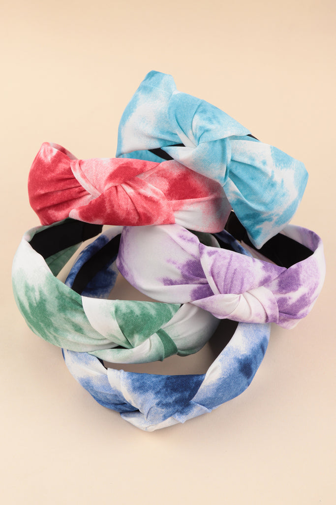 TIE DYE KNOTTED HEADBAND HAIR ACCESSORIES