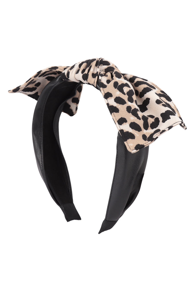 BOW TIE CHEETAH PRINT FASHION HEAD BAND HEAD ACCESSORIES