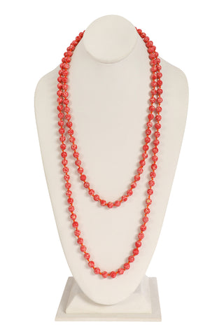NATURAL STONE LONG BEADED NECKLACE