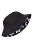 BUTTERFLY PRINT DOUBLE-SIDE-WEAR REVERSIBLE BUCKET HAT