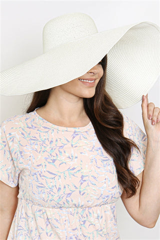 TWO TONE SUN HAT WITH SUEDE DOUBLE BAND