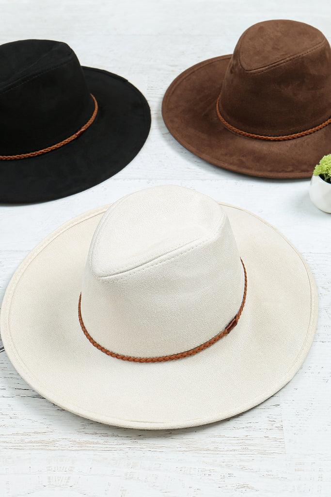 FEDORA BLACK BRIM HAT