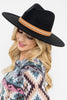 FELT FASHION BRIM HAT W/ LEATHER BRAIDED