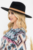 FELT FASHION BRIM HAT W/ LEATHER BRAIDED