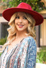 FELT FASHION BRIM HAT W/ LEATHER BRAIDED