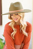 FELT FASHION BRIM HAT W/ LEATHER BRAIDED
