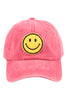 SMILEY LOGO ACID WASHED TEXTURED FASHION FASHION CAP