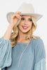 FEDORA FASHION BRIM HAT WITH GLITTER RHINESTONE LACE