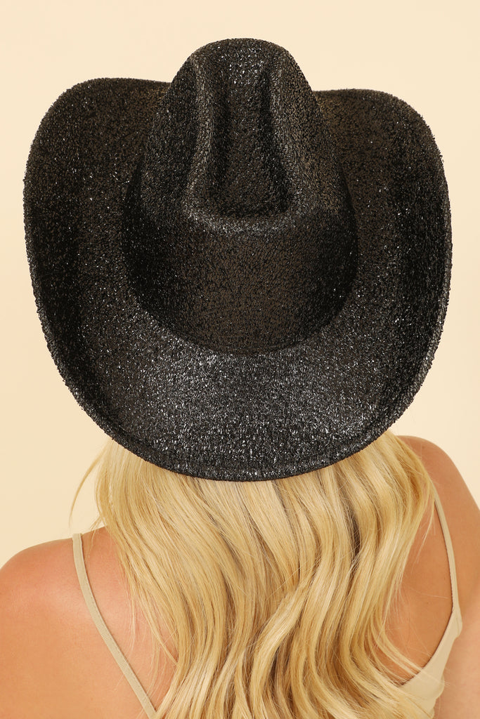 GLITTER SOLID COLOR FEDORA HAT