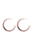 PAVE RHINESTONE GLITTER C SHAPE HOOP EARRINGS