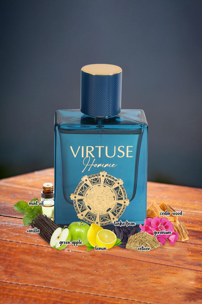 VIRTUSE HOMME SPRAY PERFUME EAU DE PARFUM FOR MEN - 100ML/3.4FL.OZ.